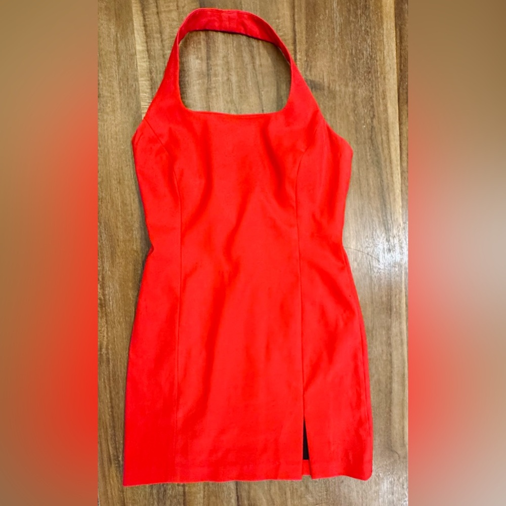 Vintage 1995 Sexy Cache’ Red Mini Halter Dress Size S - Picture 6 of 10
